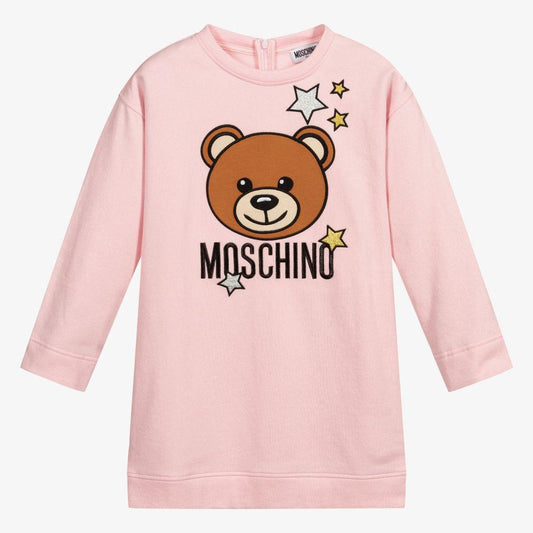 女童粉色Logo棉连衣裙