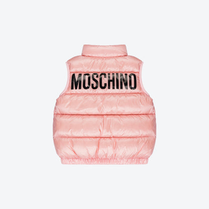 女童粉色Logo羽绒马甲