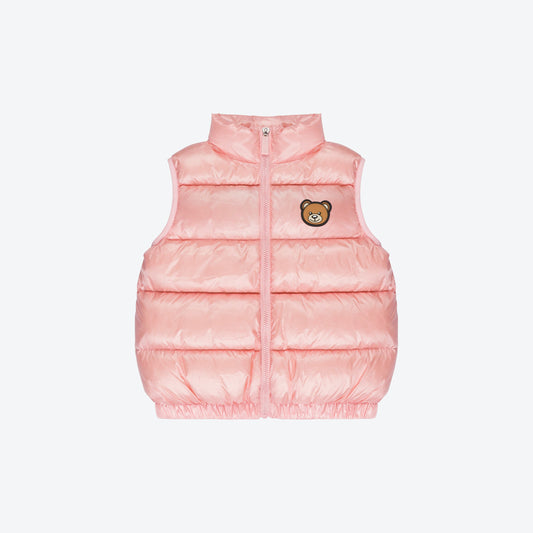 女童粉色Logo羽绒马甲