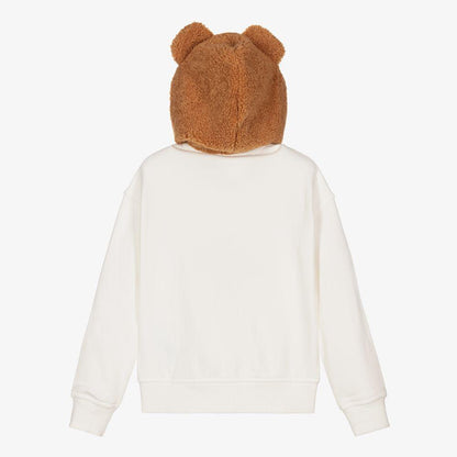 儿童白色连帽拉链上衣