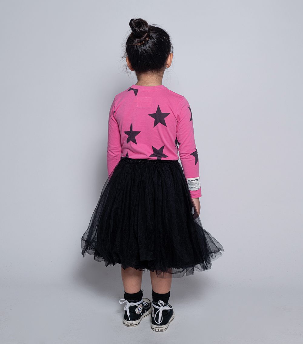 女童粉色星星薄纱连衣裙
