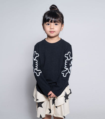 儿童黑色骷髅T恤