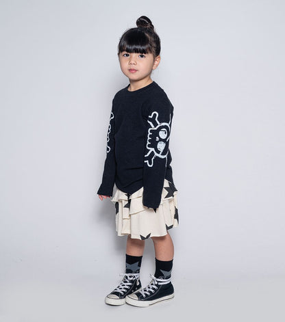 儿童黑色骷髅T恤