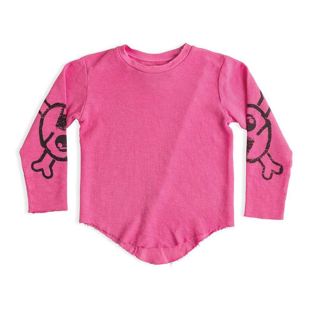 女童粉色骷髅T恤