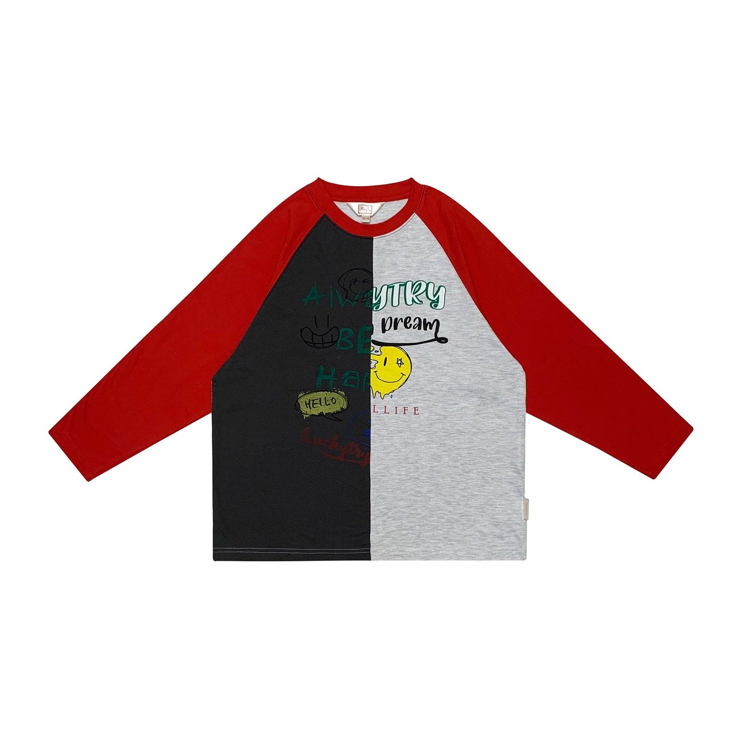 儿童红色印花棉T恤