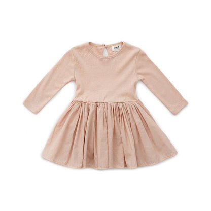 女童粉色棉连衣裙