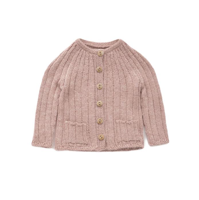 女童粉色羊驼毛开衫