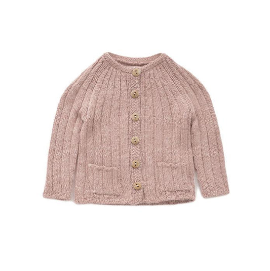 女童粉色羊驼毛开衫