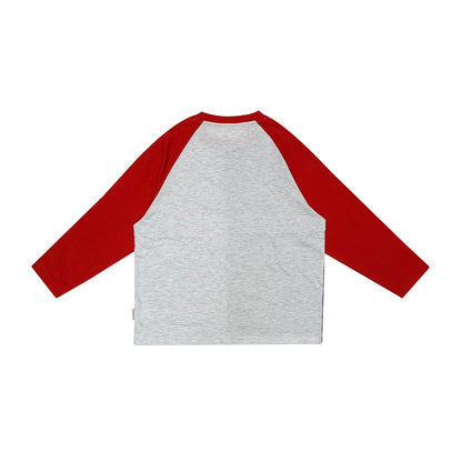 儿童红色印花棉T恤