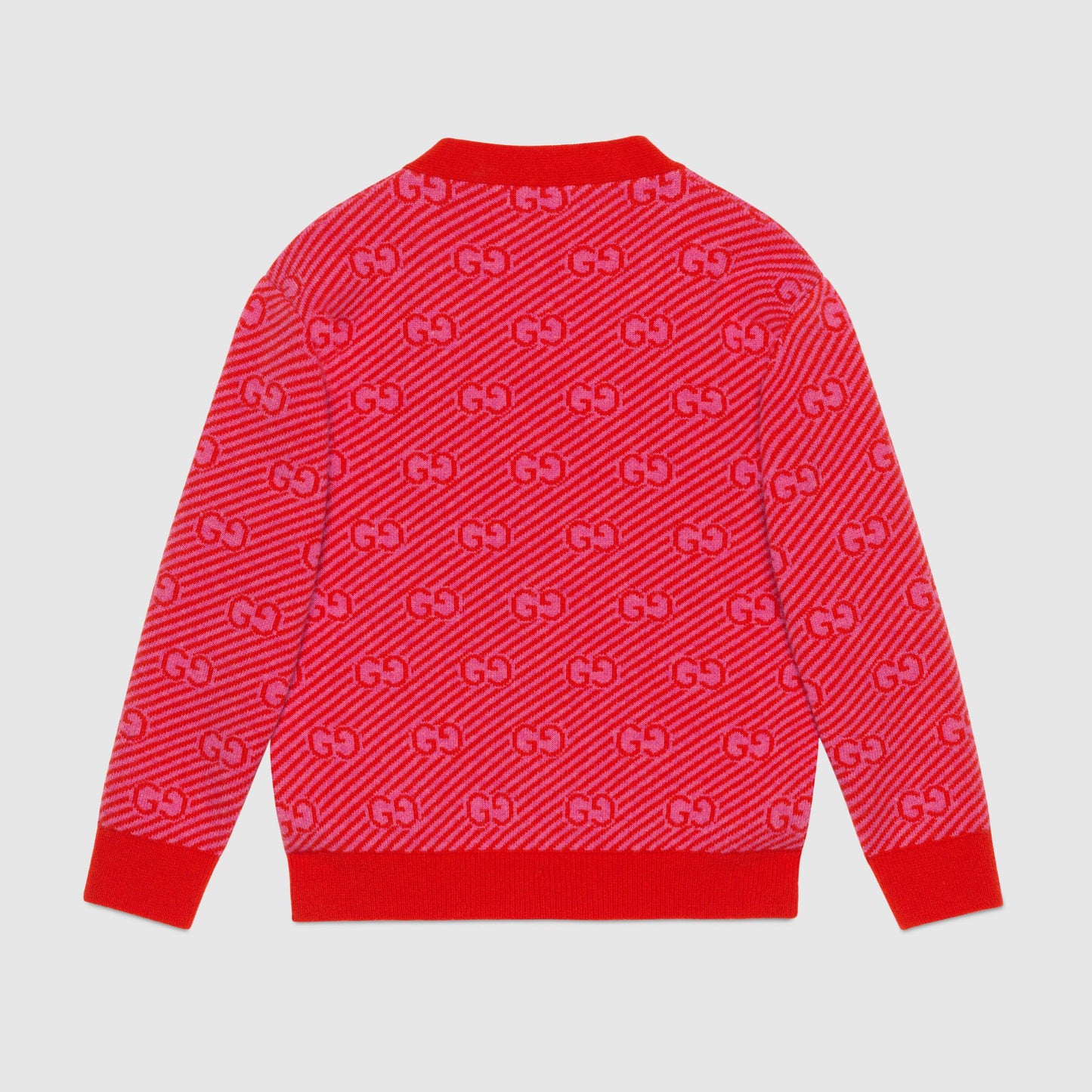 Girls Red GG Logo Wool Cardigan