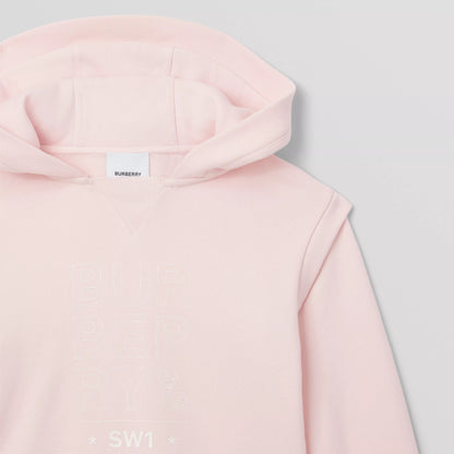 女童粉色连帽棉卫衣