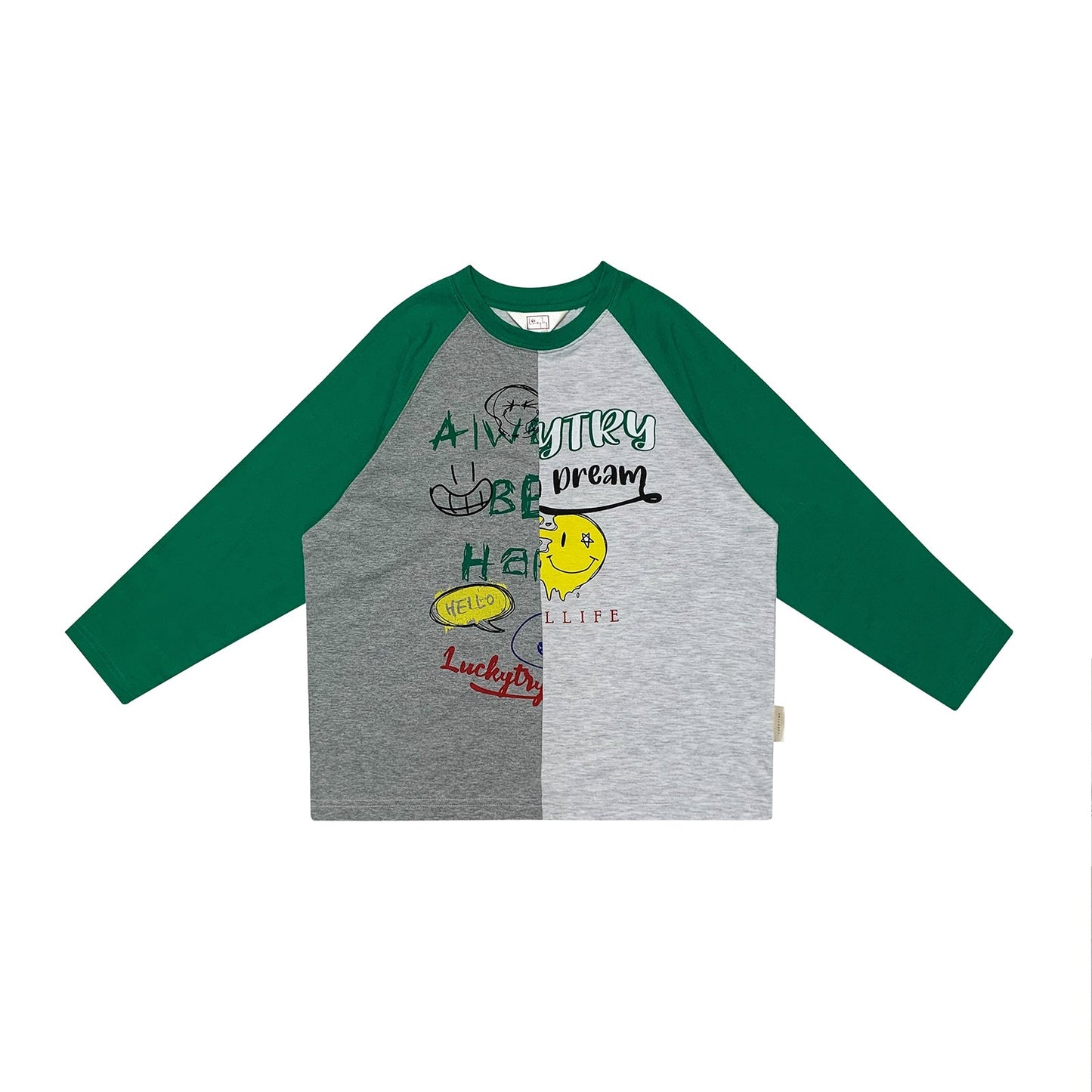 儿童绿色印花棉T恤