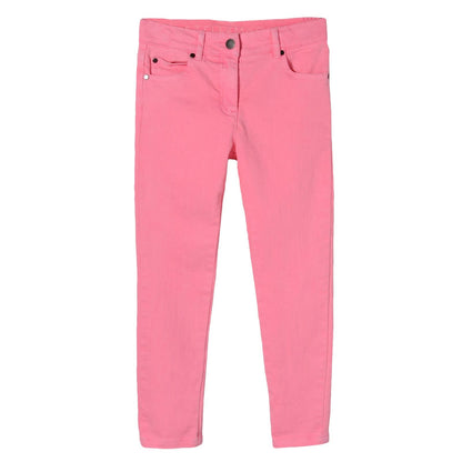 Girls Pink Cotton Jersey Trousers