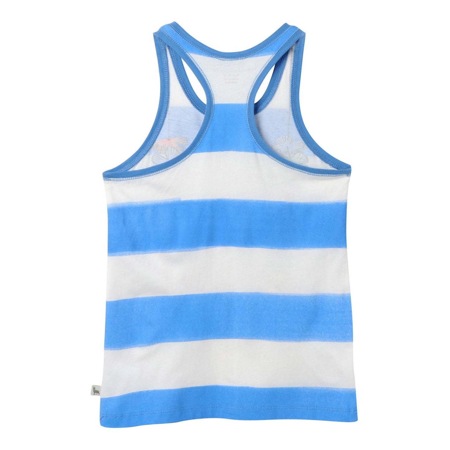 Girls Blue&White Striped Vest With Floral Print