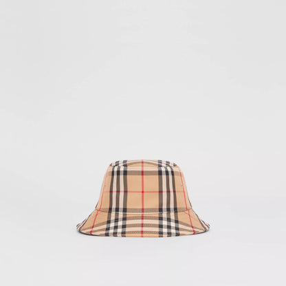 婴儿米色格子帽子