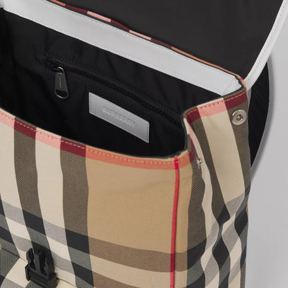 儿童米色格子背包