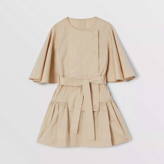 女童米色棉连衣裙