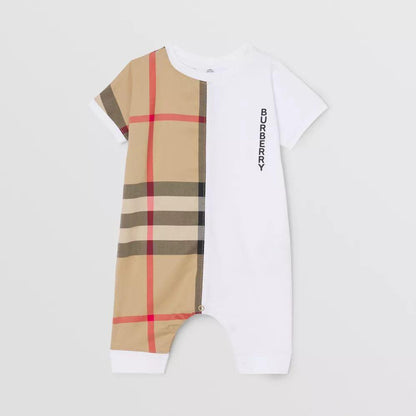 婴儿白色棉连体衣