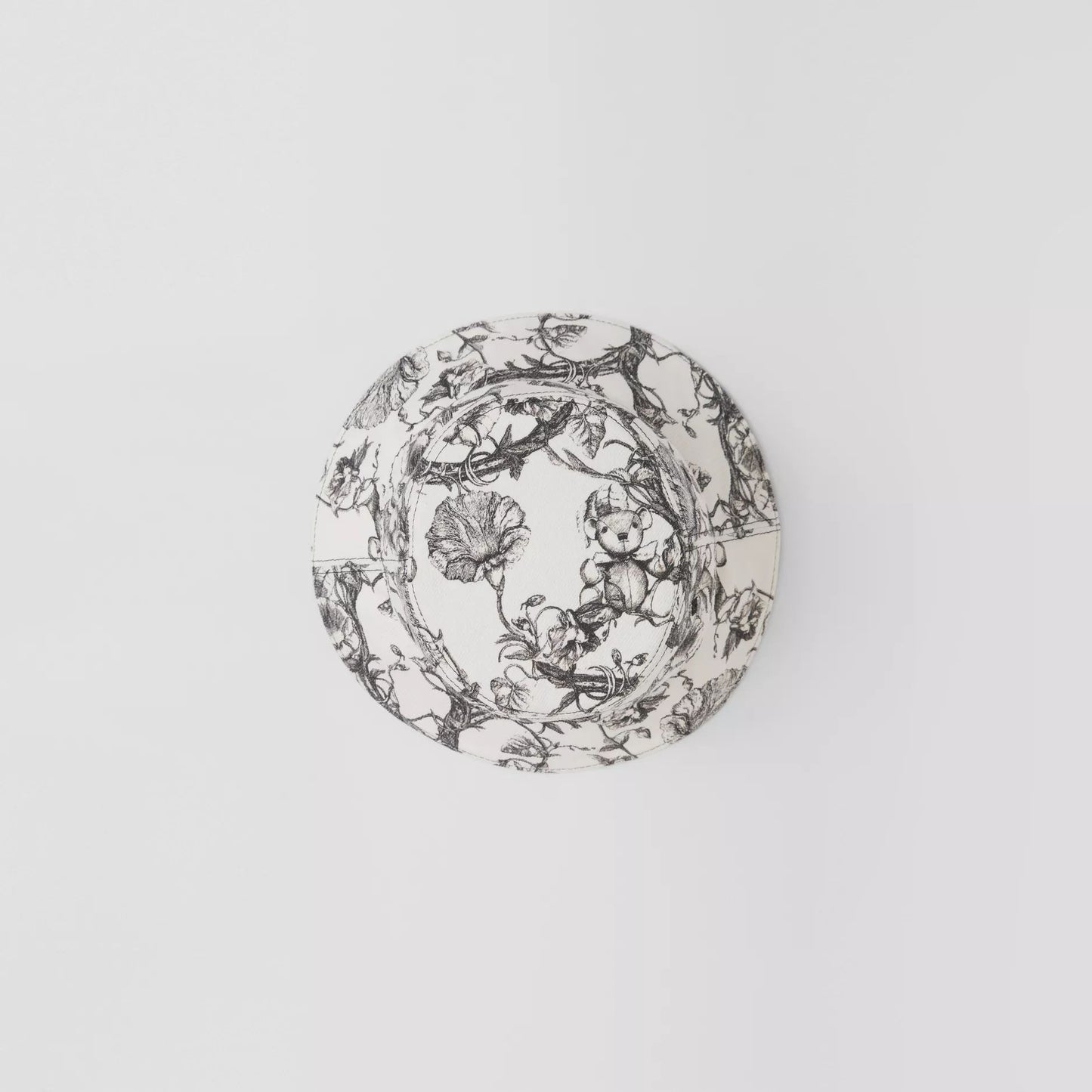 儿童黑色印花牛仔渔夫帽