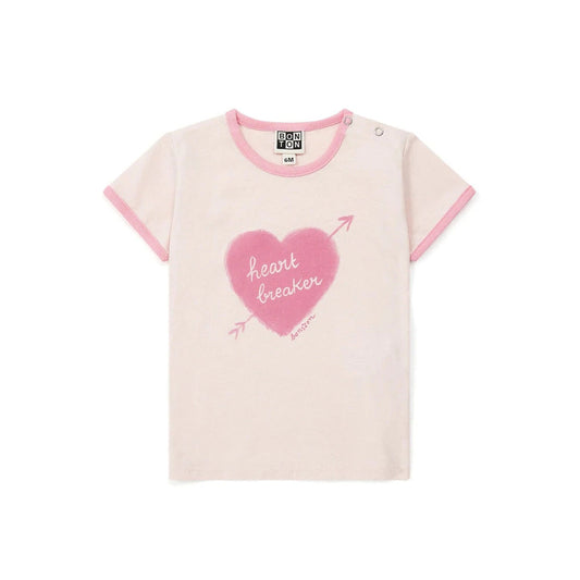 女婴粉色印花棉T恤