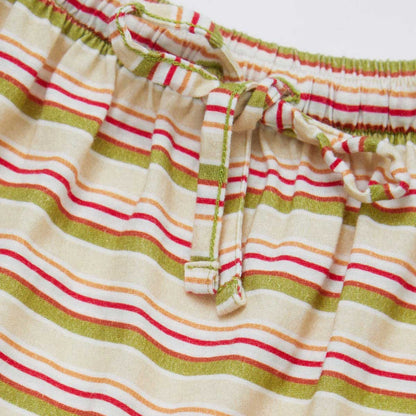 女婴米色条纹棉套装