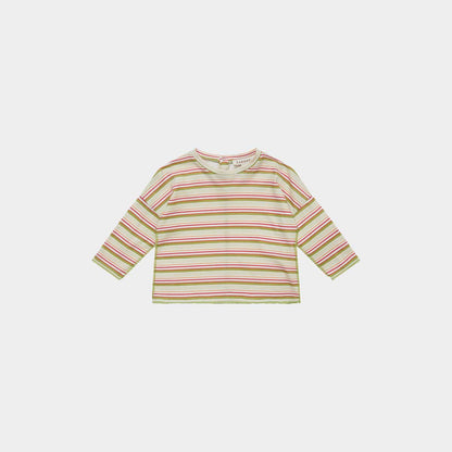 女婴米色条纹棉套装