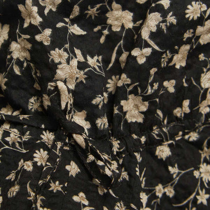 女童黑色碎花棉帽子