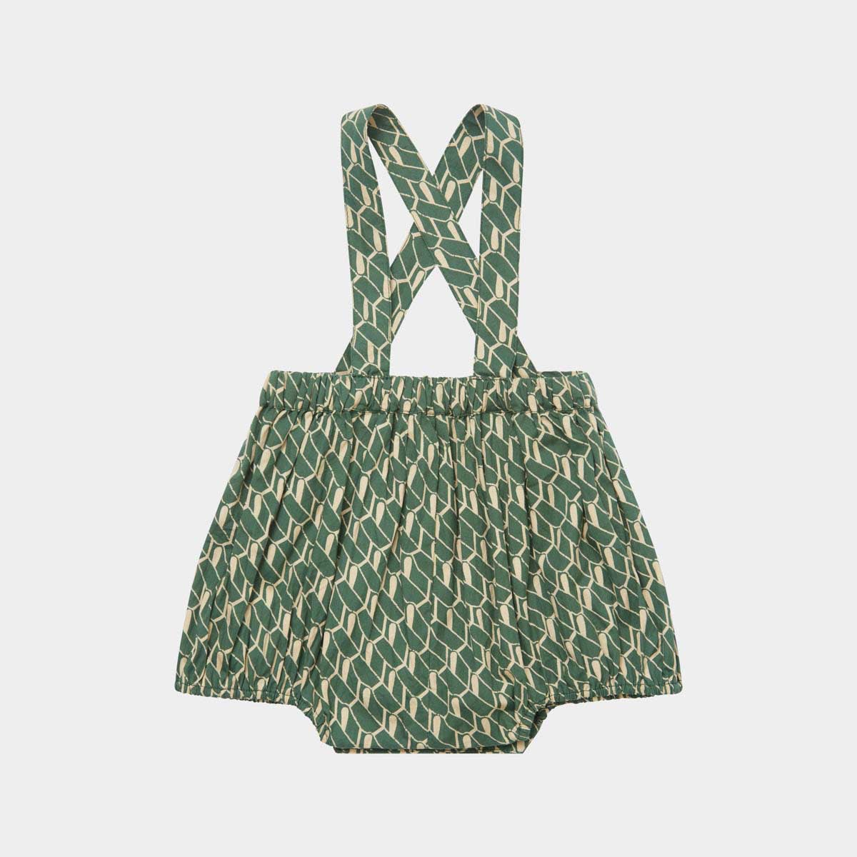 女婴绿色棉连体衣