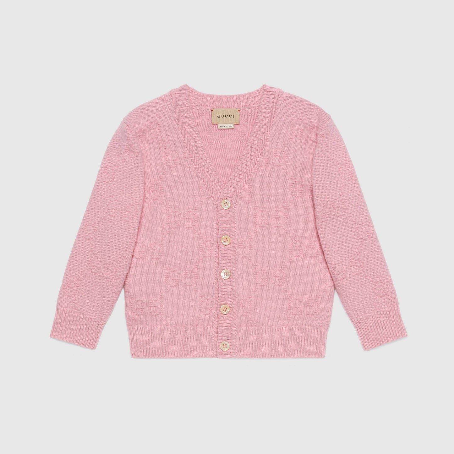 女童粉色羊毛开衫