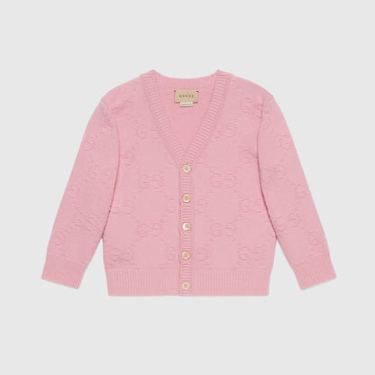女童粉色羊毛开衫