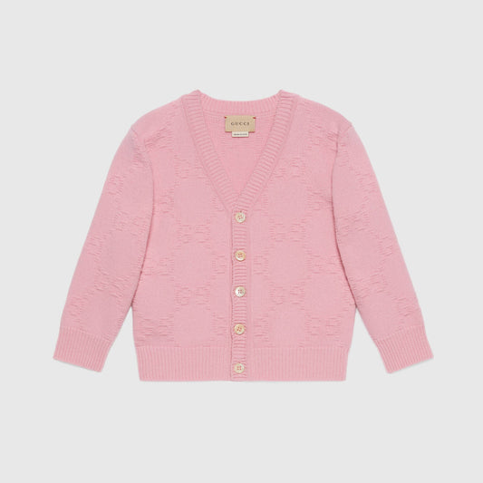 女童粉色羊毛开衫