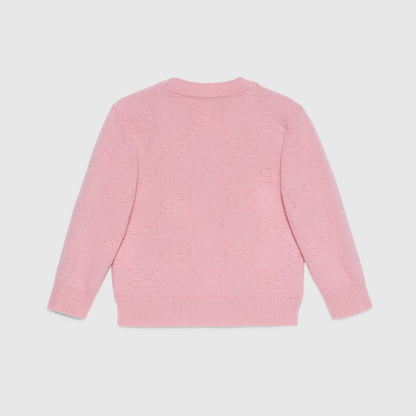 女童粉色羊毛开衫
