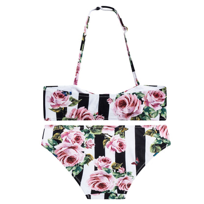 Girls Pink Flower Bikini