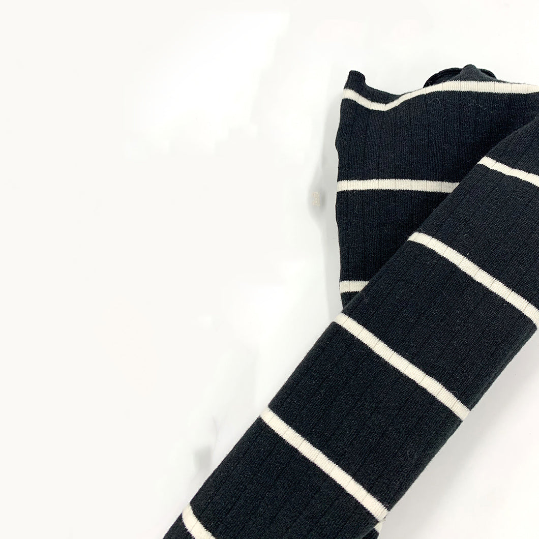 女童黑色条纹芭蕾舞护腿袜