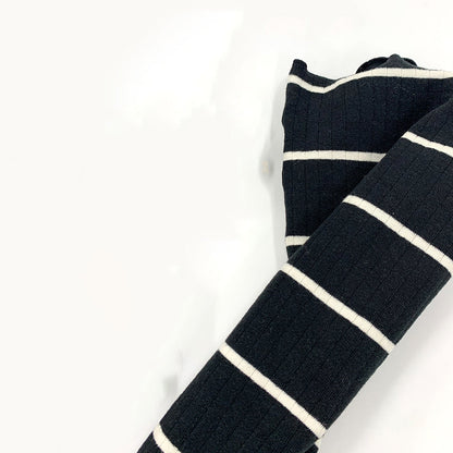 女童黑色条纹芭蕾舞护腿袜