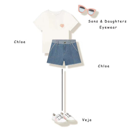 儿童白色Logo T恤