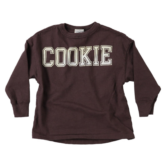 儿童棕色印花棉T恤