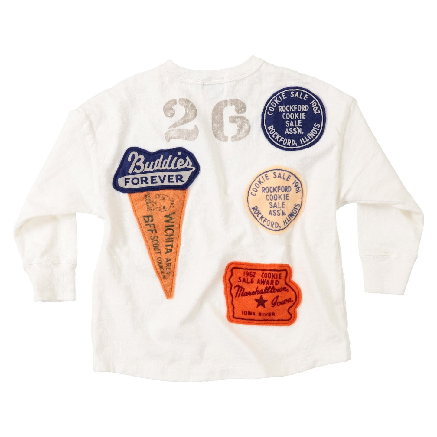 儿童白色印花棉T恤