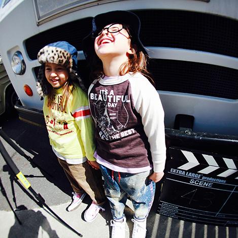 儿童棕色印花棉T恤