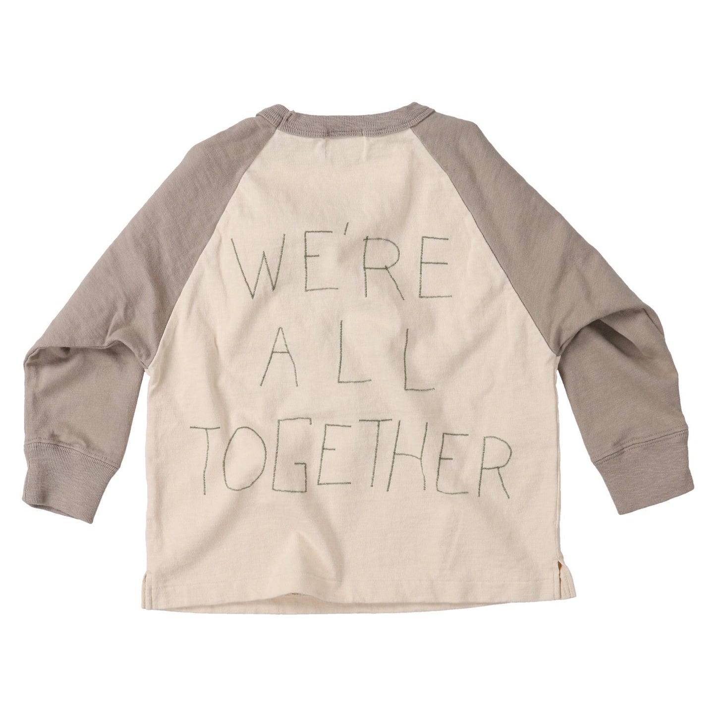 儿童米色印花棉T恤