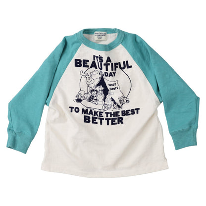 儿童蓝色印花棉T恤