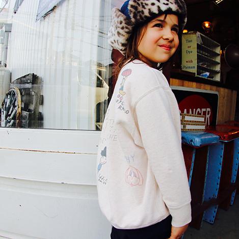 男童白色印花棉卫衣