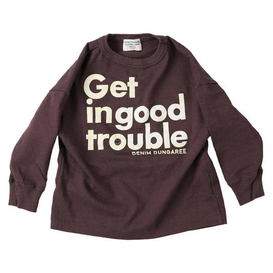 男童棕色Logo棉T恤