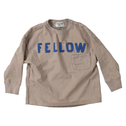 男童米色Logo棉T恤