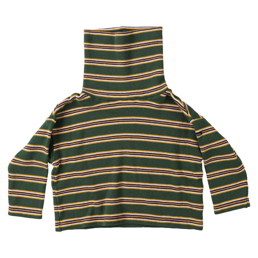 儿童绿色条纹棉T恤