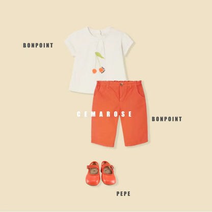 儿童橙色棉长裤