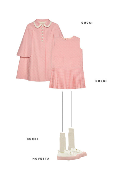 女童粉色棉斗篷