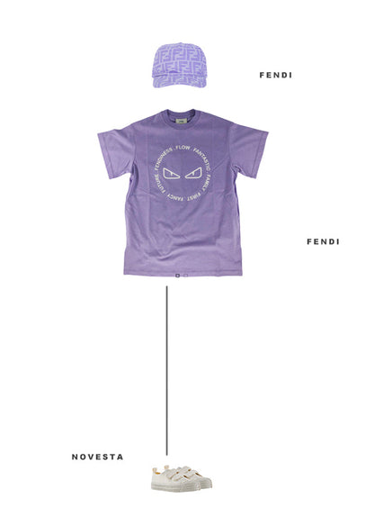 女童紫色T恤连衣裙