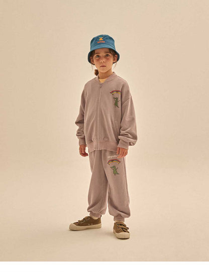 儿童紫色棉长裤