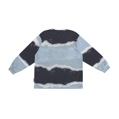 儿童蓝色印花扎染T恤